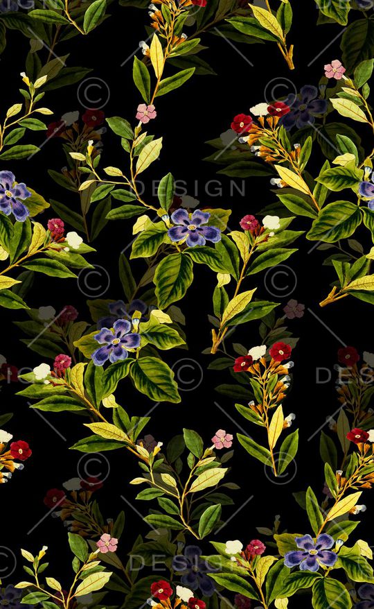 复古花卉印花华亿平台图片