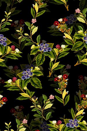 复古花卉印花华亿平台图片