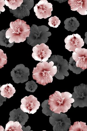 抽象手绘满版花卉印花华亿平台图片