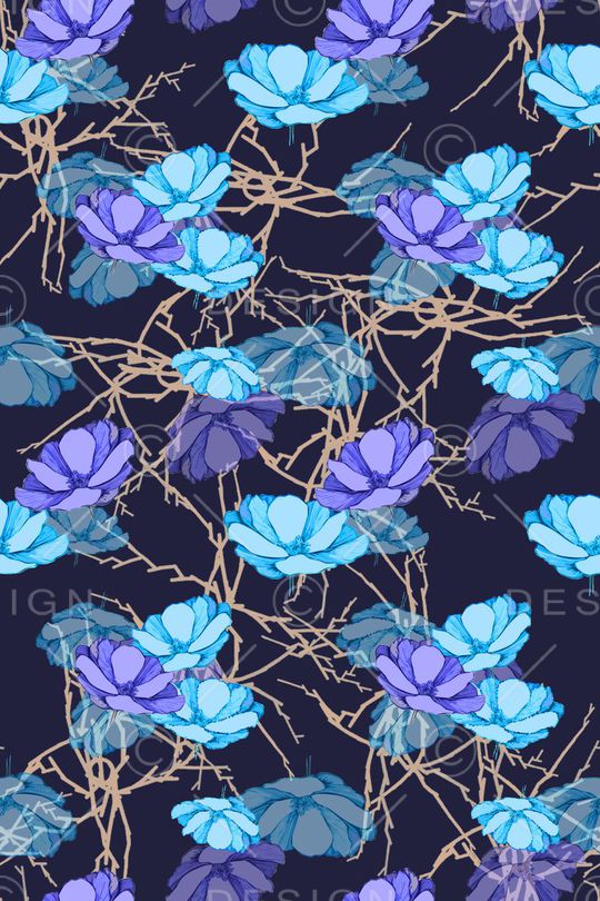 风格花卉印花华亿平台图片