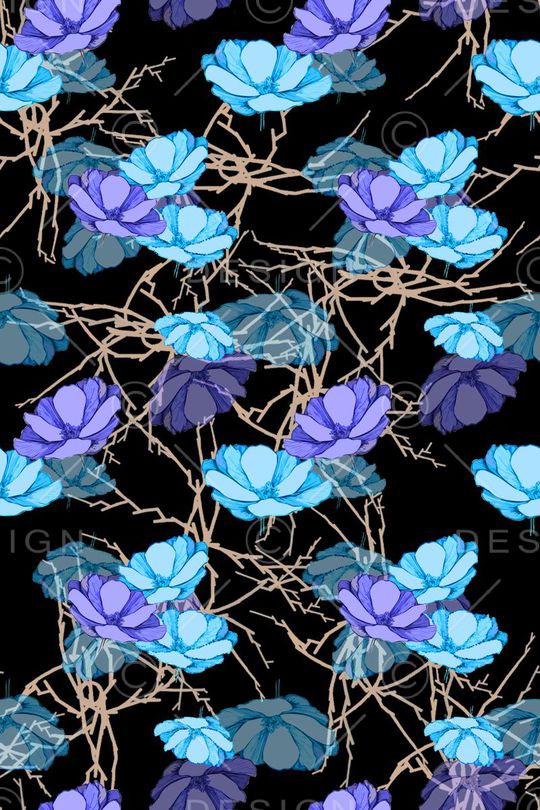 风格花卉印花华亿平台图片