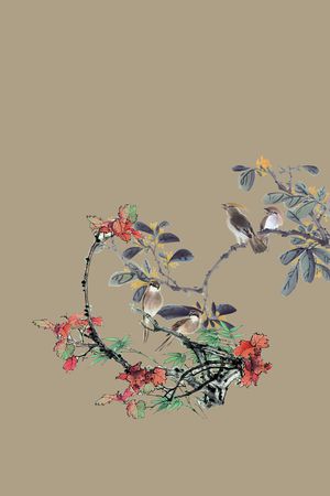 花鸟画印花华亿平台图片