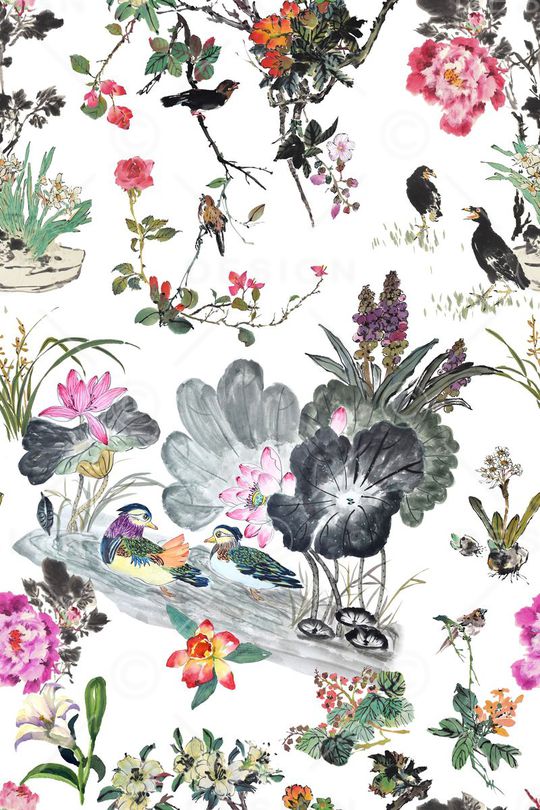 水墨印花华亿平台图片