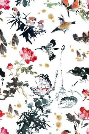 牡丹印花华亿平台图片