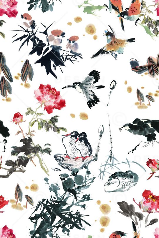 牡丹印花华亿平台图片