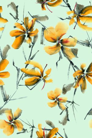 水墨印花华亿平台图片