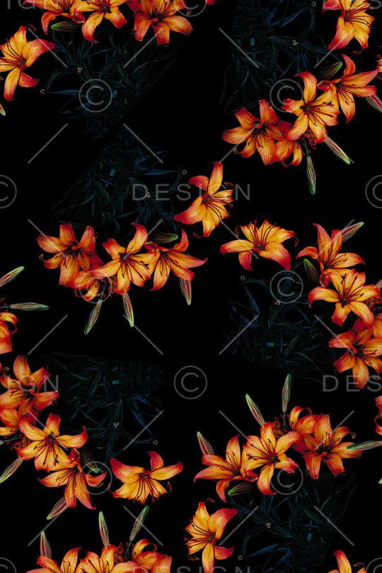 手绘女装花卉数码印花印花华亿平台图片