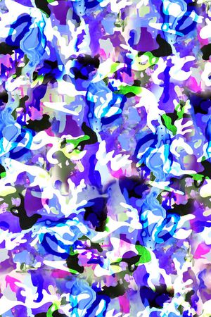 抽象手绘满版卡通迷彩印花华亿平台图片