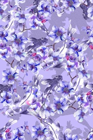 鲤鱼印花华亿平台图片