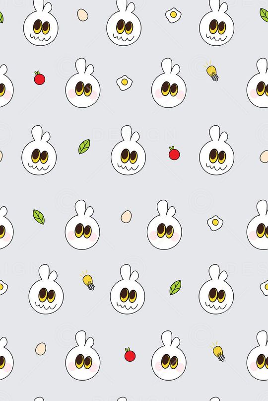 卡通兔子头印花华亿平台图片