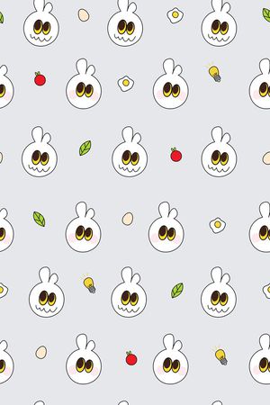 卡通兔子头印花华亿平台图片