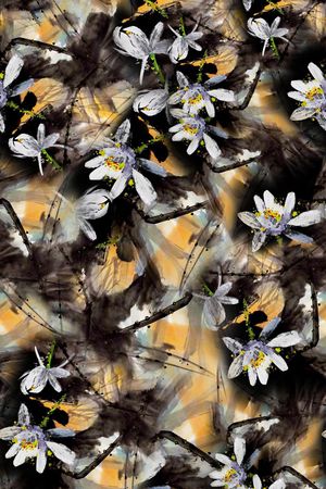 国画荷花印花华亿平台图片