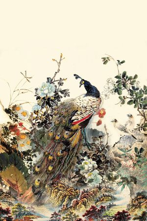 孔雀印花华亿平台图片