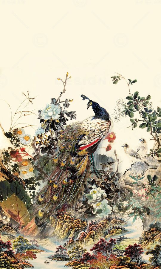 孔雀印花华亿平台图片