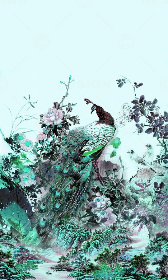 孔雀印花华亿平台图片