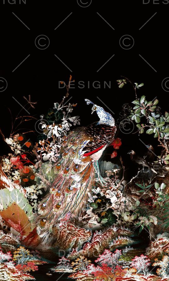 孔雀印花华亿平台图片