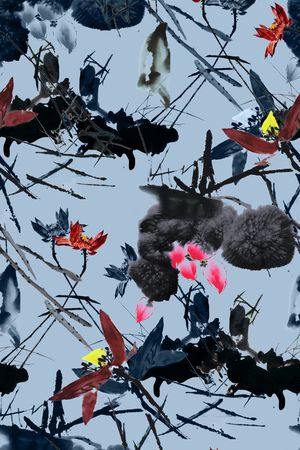 国画荷花印花华亿平台图片