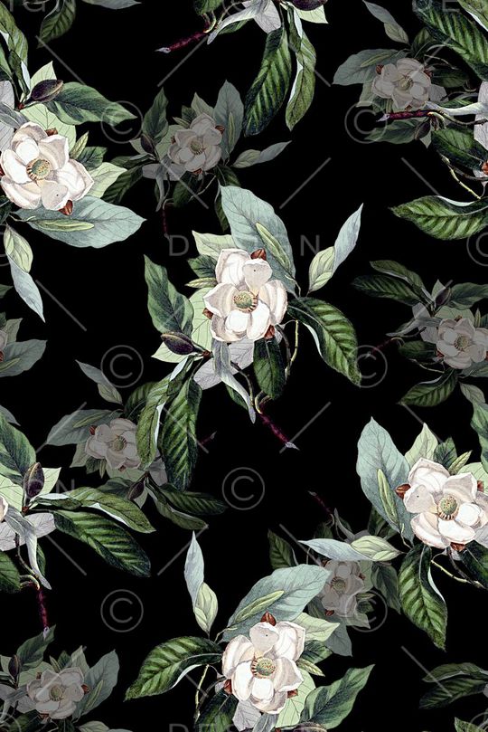 手绘植物花卉数码印花印花华亿平台图片