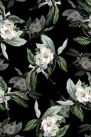 手绘植物花卉数码印花印花华亿平台图片