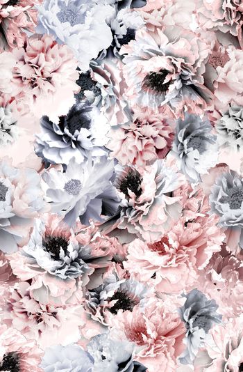 梦幻玫瑰花卉印花华亿平台图片