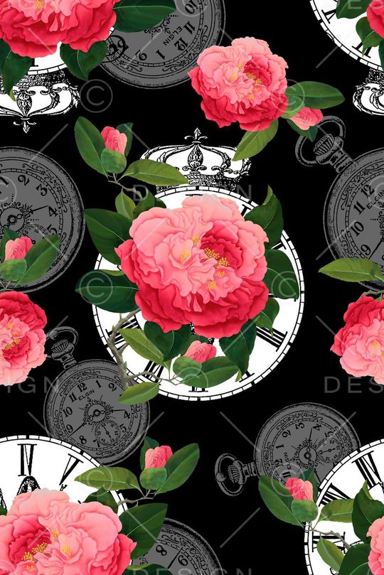 抽象手绘满版花卉印花华亿平台图片