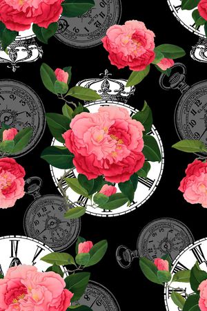 抽象手绘满版花卉印花华亿平台图片