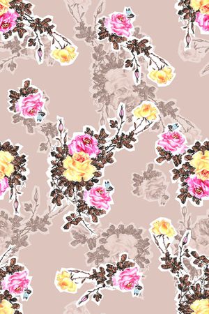 抽象手绘满版中国风印花华亿平台图片