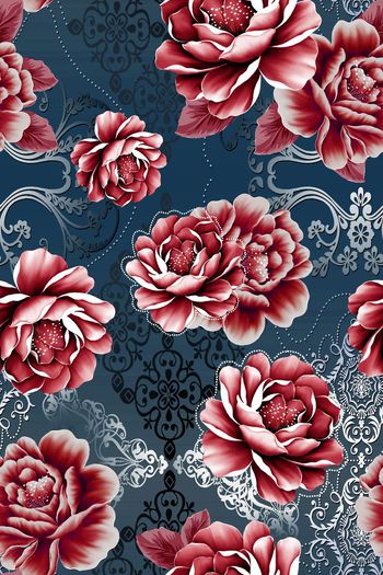 花卉印花华亿平台图片