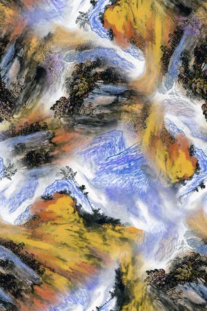 水墨印花华亿平台图片