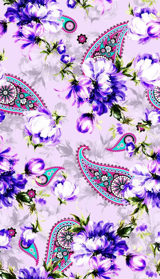 水彩色块花卉印花华亿平台图片