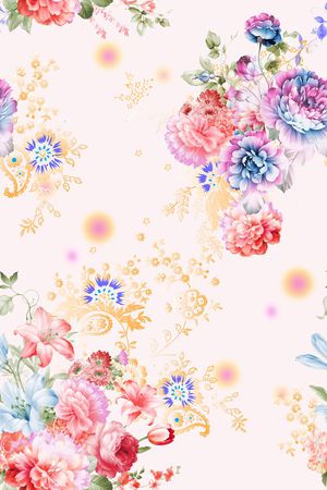 手绘花卉印花华亿平台图片