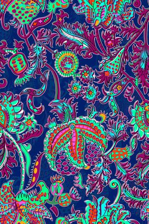 卷草纹印花华亿平台图片