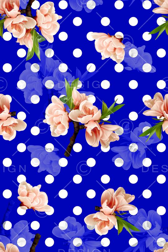 抽象手绘满版花卉印花华亿平台图片