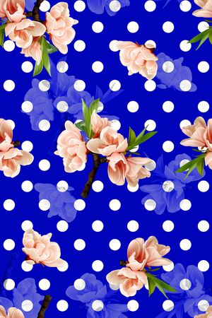 抽象手绘满版花卉印花华亿平台图片