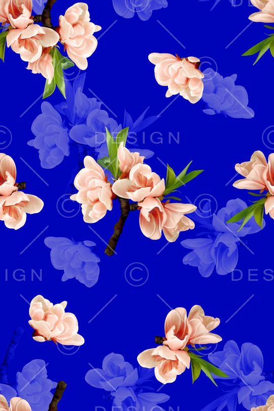 抽象手绘满版花卉印花华亿平台图片