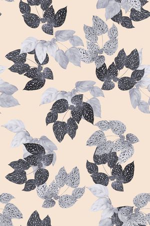 抽象手绘满版树叶印花华亿平台图片