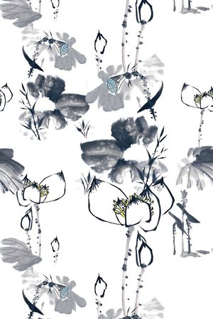 山水画印花华亿平台图片