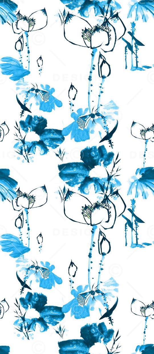 山水画印花华亿平台图片