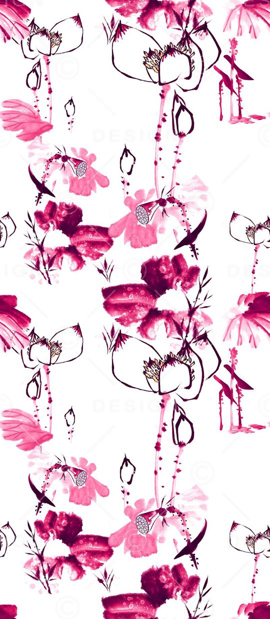 山水画印花华亿平台图片