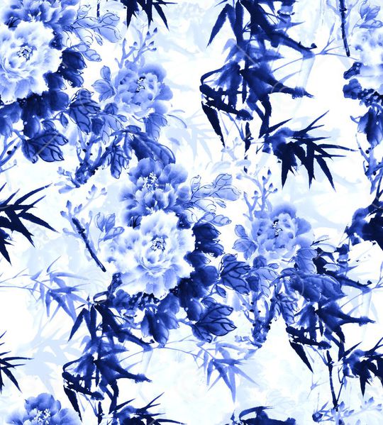 山水画印花华亿平台图片