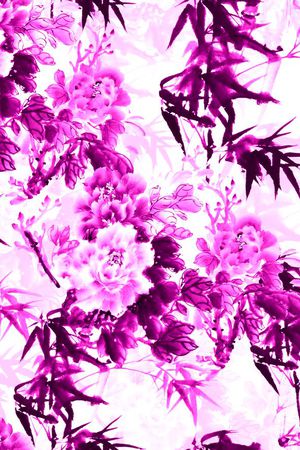 山水画印花华亿平台图片