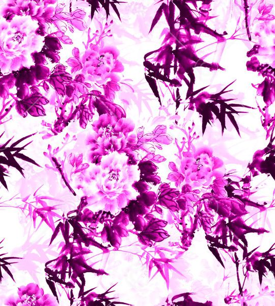 山水画印花华亿平台图片