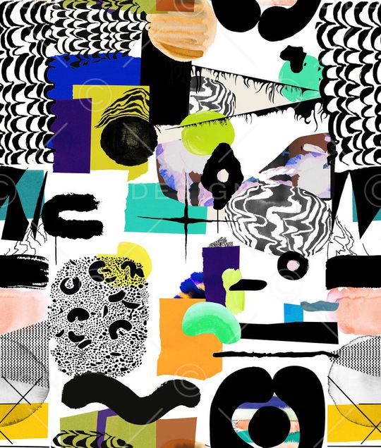 彩色几何形状印花华亿平台图片