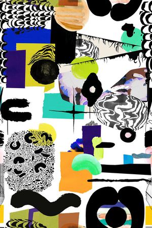 彩色几何形状印花华亿平台图片