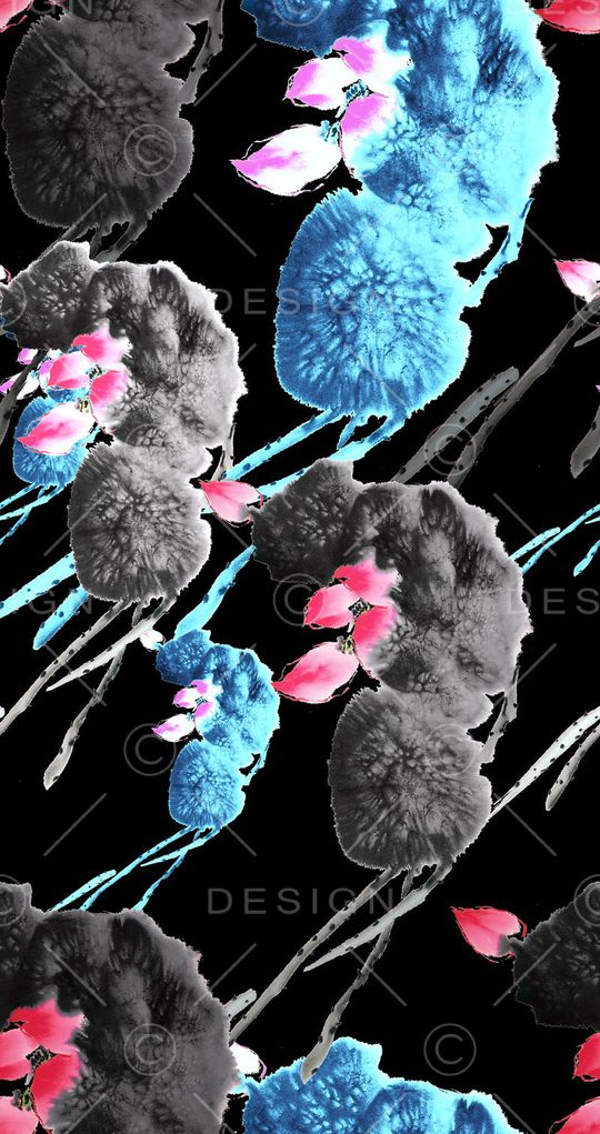 山水画印花华亿平台图片