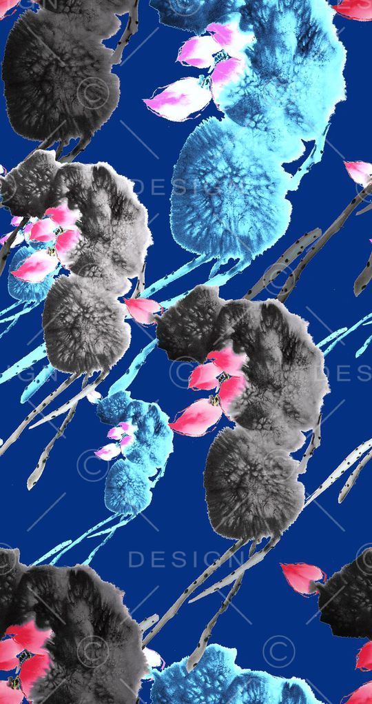 山水画印花华亿平台图片