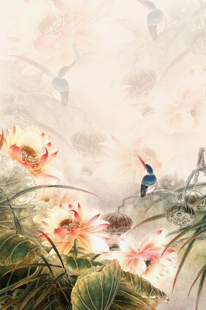 定位荷花印花华亿平台图片