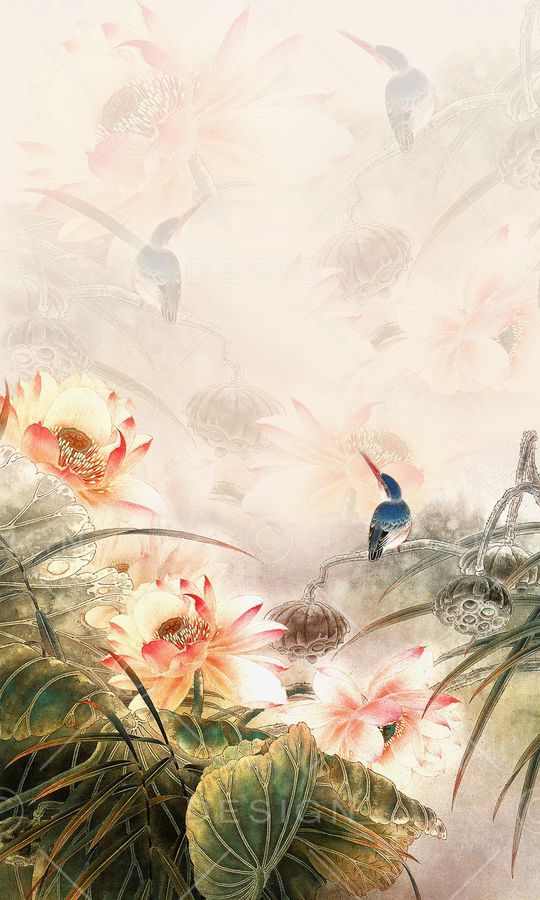 定位荷花印花华亿平台图片