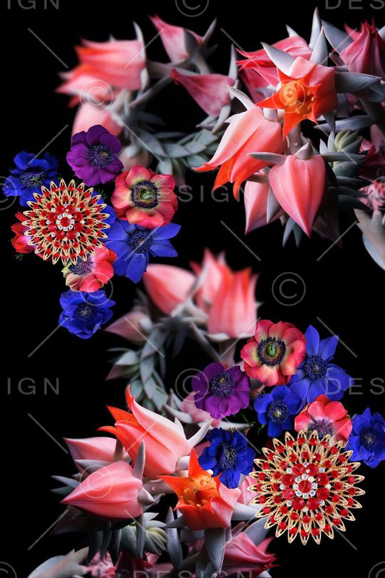 浪漫花卉印花华亿平台图片