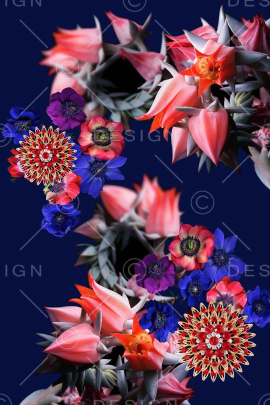 浪漫花卉印花华亿平台图片